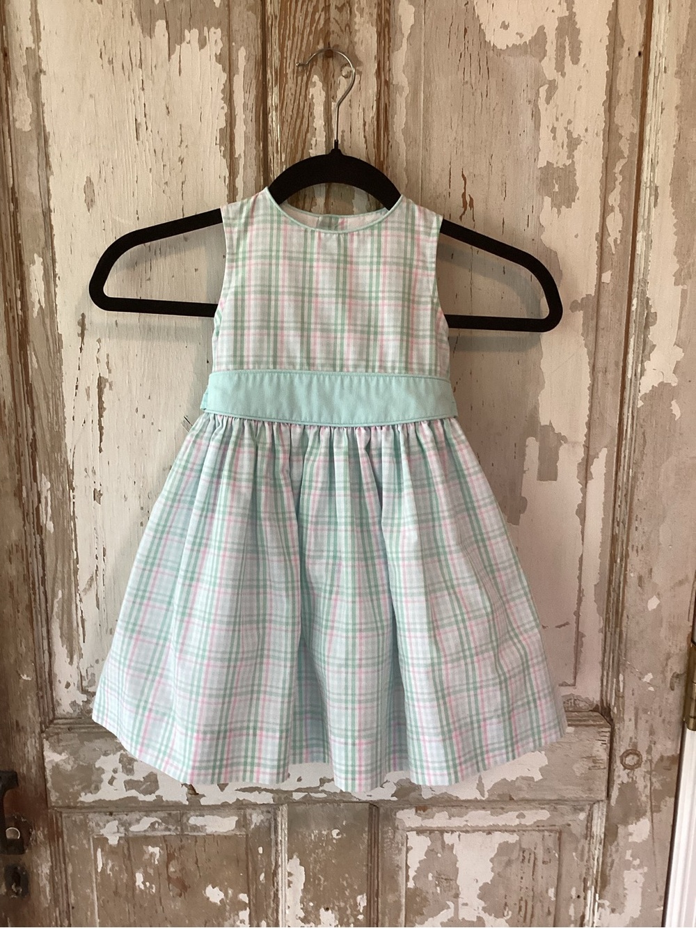 Bailey Boys Plaid Mint & Pink Sleeveless Party Dress w/Tulle - 2T